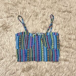 B Jewel Woven Crop Top size large